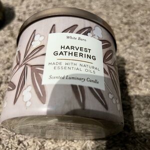 White Barn Harvest Gathering Candle - Cream and Brown